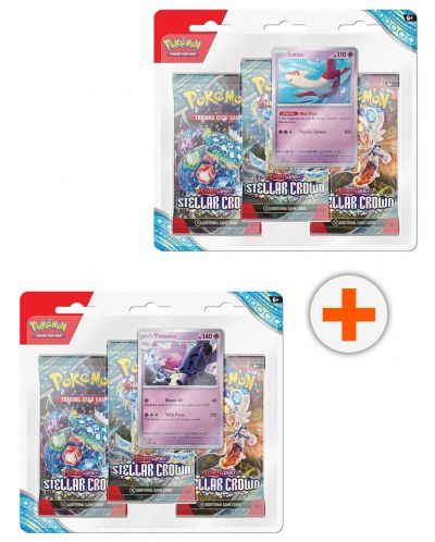 Pokemon TCG: Scarlet & Violet 7 Stellar Crown 3 Pack Blister - Bundle - 1