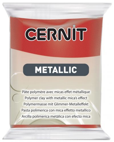 Argila polimerică Cernit Metallic - Roșu, 56 g - 1