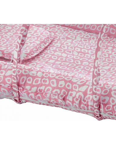 Covoraș de dormit BabyJem cu plasă de țânțari - Pătrate, roz - 2
