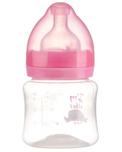 Biberon din polipropilenă cu gură largă cu tetina Zizito - Little Angel, roz, 125 ml - 2