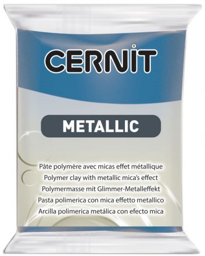 Argila polimerică Cernit Metallic - Albastru, 56 g - 1