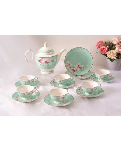 Set de porțelan pentru ceai Morello - Tiffany Blue Magnolia, 16 buc - 3