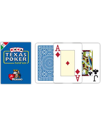 Carti de poker Texas Hold'em Poker Modiano - spate albastru - 2