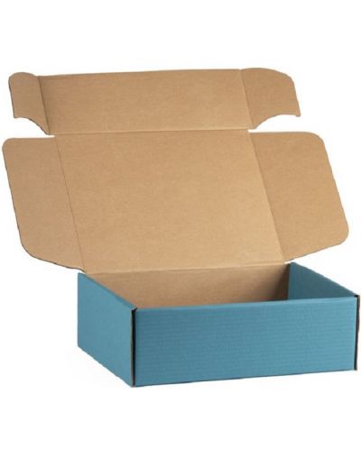 Cutie de cadou Giftpack - 33 x 18.5 x 9.5 cm, kraft și albastru - 1