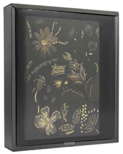 Set cadou Victoria's Journals Florals - Auriu și negru, 4 piese, în cutie - 2