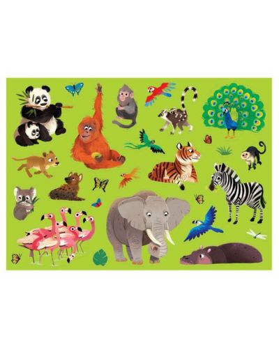 Poster de colorat Crocodile Creek - Animale din junglă, 8 creioane colorate - 5