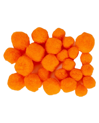 Pompoane Fandy - 24 buc., 3 marimi, portocalii - 1