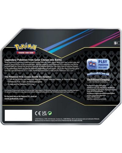 Pokemon TCG: Crown Zenith V Special Art 7” Tin - Galarian Zapdos