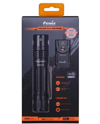 Подаръчен комплект Fenix - Фенер PD36R Pro și lanternă E03R V2.0 - 1