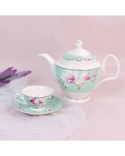 Set de porțelan pentru ceai Morello - Tiffany Blue Magnolia, 16 buc - 2
