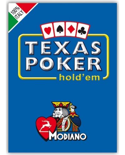 Carti de poker Texas Hold'em Poker Modiano - spate albastru - 1