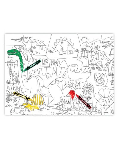 Poster de colorat Crocodile Creek - Dinozaur, cu 8 creioane - 4