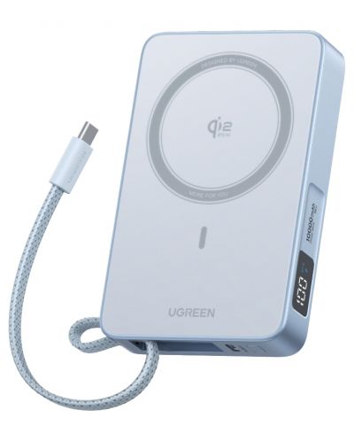 Baterie portabilă Ugreen - MagFlow PB773, 10000 mAh, argintiu