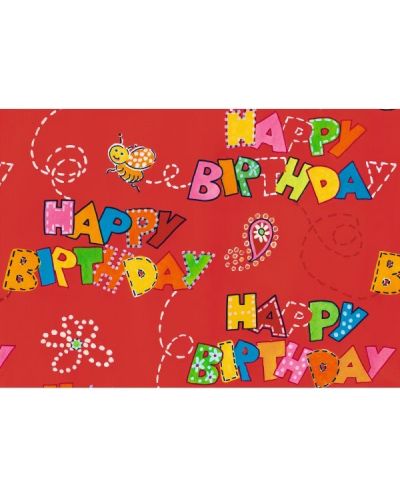 Hartie de impachetat cadouri Susy Card - Happy Birthday, 70 x 200 cm - 1