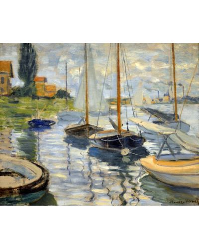Puzzle Pomegranate de 1000 piese - Sailboats on the Seine, Claude Monet - 2