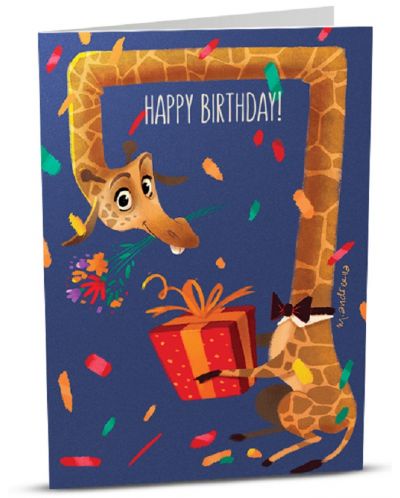 Felicitare iGreet - Girafa Happy Birthday - 1