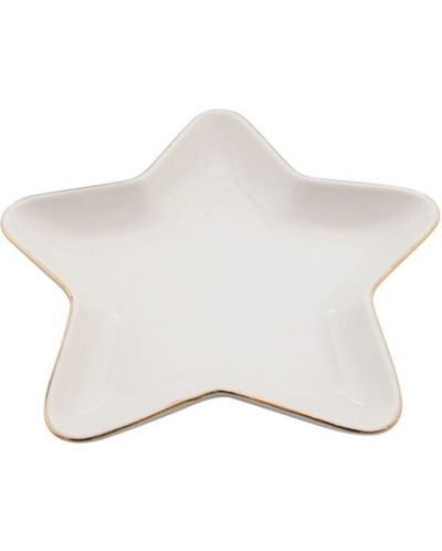 Farfurie de porțelan HIT - Star, 18 cm, alb cu auriu - 1