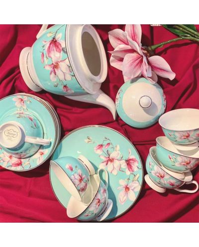 Set de porțelan pentru ceai Morello - Tiffany Blue Magnolia, 16 buc - 4