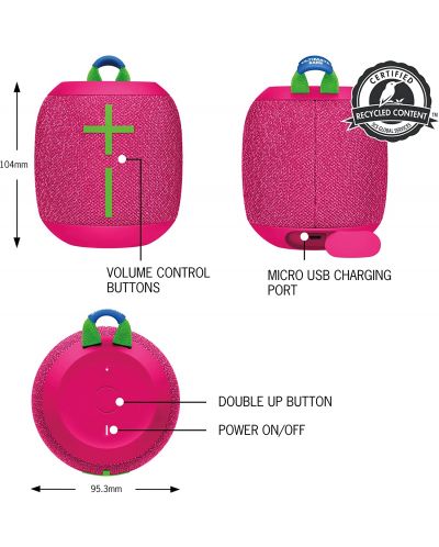 Difuzoare portabile Ultimate Ears - Wonderboom 3, Hyper Pink - 7