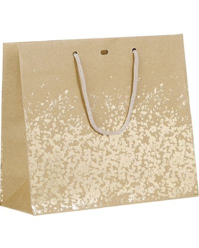 Sacosa de cadou Giftpack - 25 x 10 x 22 cm, maro și auriu - 1