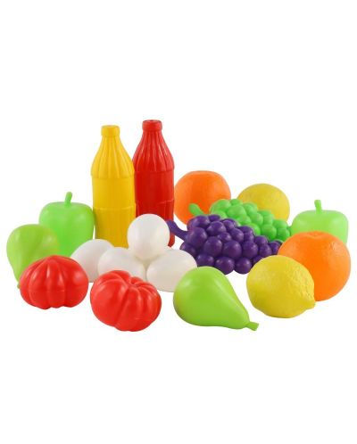 Set de joaca Polesie Toys - Fructe si legume, 19 elemente - 1
