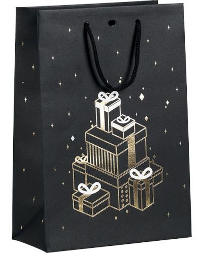 Подаръчна торбичка Giftpack Bonnes Fêtes - Negra, 29 cm - 1