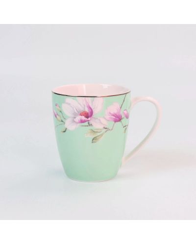 Serviciu porțelan pentru băuturi calde Morello - Tiffany Blue Magnolia, 6 căni, 360 ml - 4