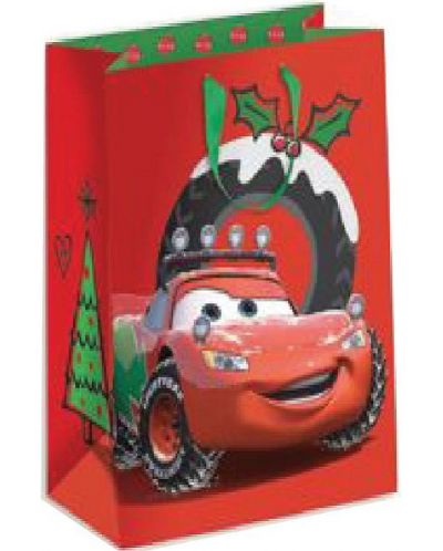 Pungă cadou Zoewie Disney - Cars Xmas, 26 x 13.5 x 33.5 cm - 1