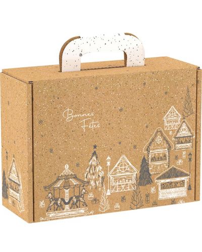 Cutie de cadou Giftpack Bonnes Fêtes - Kraft, 25 cm - 1