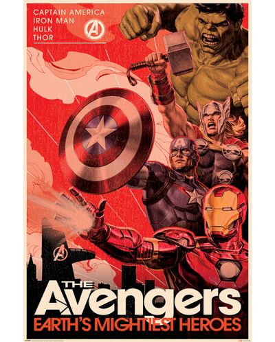 Poster maxi Pyramid - Avengers (Golden Age Hero Propaganda) - 1