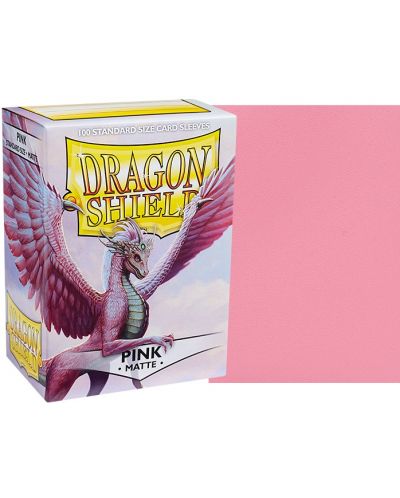Protecții pentru cărți de joc Dragon Shield Sleeves - Matte Pink (100 buc.) - 2