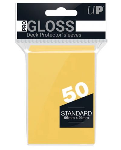 Protecții pentru cărți Ultra Pro PRO - Gloss Standard Size, Yellow (50 buc.) - 1