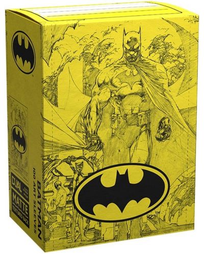 Protecții pentru cărți Dragon Shield - Matte Dual Art Sleeves Standard Size, Batman Core (100 buc.) - 1