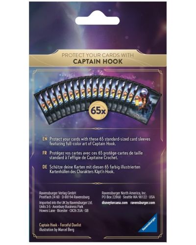 Protectori pentru cărți Disney Lorcana TCG: Primul capitol - Căpitanul Hook (65 buc.) - 2