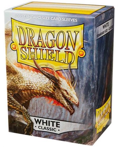 Protecții pentru cărți de joc Dragon Shield Classic Sleeves - Alb (100 buc.) - 1
