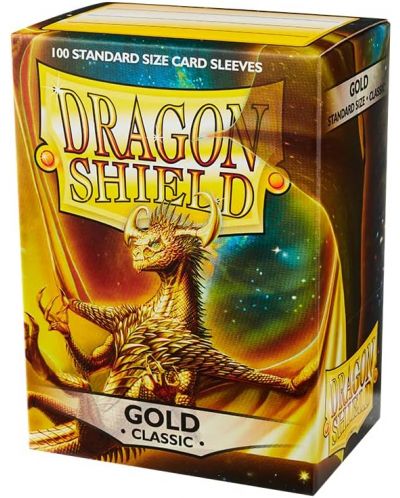Protecții pentru cărți de joc Dragon Shield Classic Sleeves - Aur (100 buc.) - 1