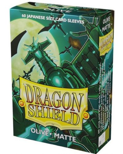 Protecții pentru cărți de joc Dragon Shield Sleeves - Small Matte Olive (60 buc.) - 1
