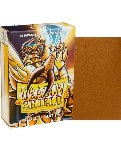 Protecții pentru cărți de joc Dragon Shield Sleeves - Small Matte Gold (60 buc.) - 2