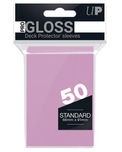 Protecții pentru cărți Ultra Pro PRO - Gloss Standard Size, Pink (50 buc.) - 1