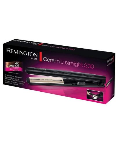 Placă de păr Remington - S3500 Straight, 230ºC, ceramică, neagră - 2