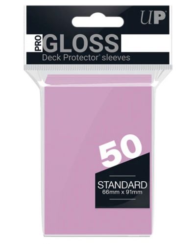 Protecții pentru cărți Ultra Pro PRO - Gloss Standard Size, Bright Pink (50 buc.) - 1
