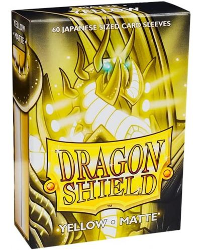Protecții pentru cărți de joc Dragon Shield Sleeves - Small Matte Yellow (60 buc.) - 1