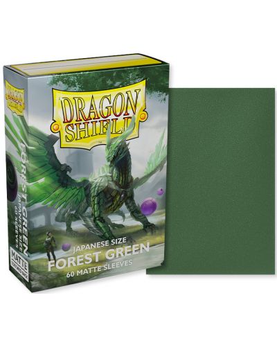 Protecții pentru cărți de joc Dragon Shield Sleeves - Small Matte Forest Green (60 buc.) - 2
