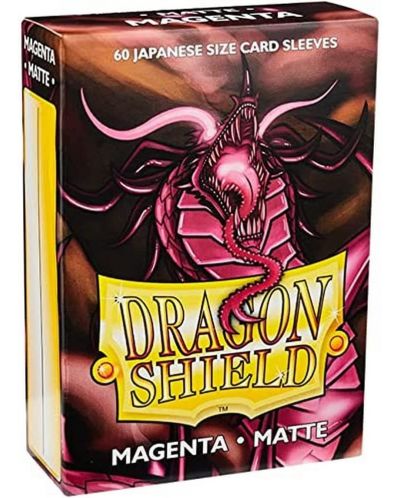Protecții pentru cărți de joc Dragon Shield Sleeves - Small Matte Magenta (60 buc.) - 1