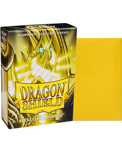 Protecții pentru cărți de joc Dragon Shield Sleeves - Small Matte Yellow (60 buc.) - 2