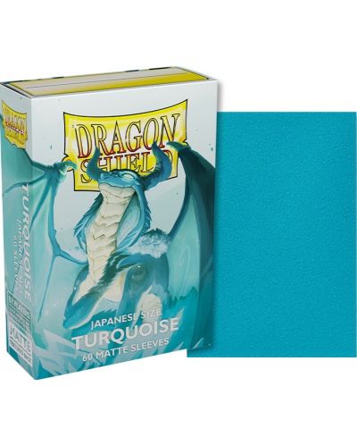 Protecții pentru cărți de joc Dragon Shield Sleeves - Small Matte Turquoise (60 buc.) - 2