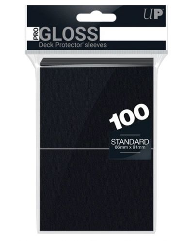 Protecții pentru cărți  Ultra Pro - PRO-Gloss Standard Size, Black (100 buc.) - 1