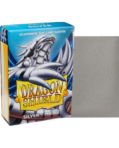 Protecții pentru cărți de joc Dragon Shield Sleeves - Small Matte Silver  (60 buc.) - 2