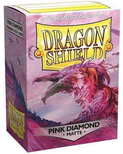 Protecții pentru cărți de joc Dragon Shield Sleeves - Matte Pink Diamond (100 buc.) - 1