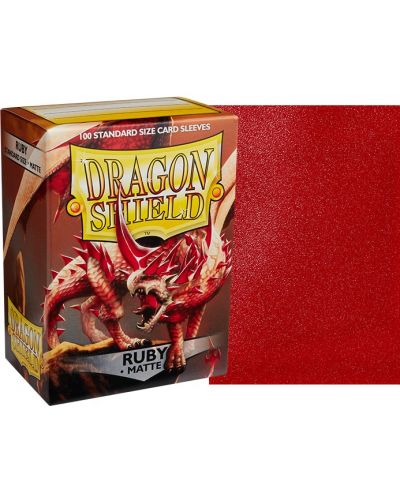 Protecții pentru cărți de joc Dragon Shield - Matte Ruby (100 buc.) - 2